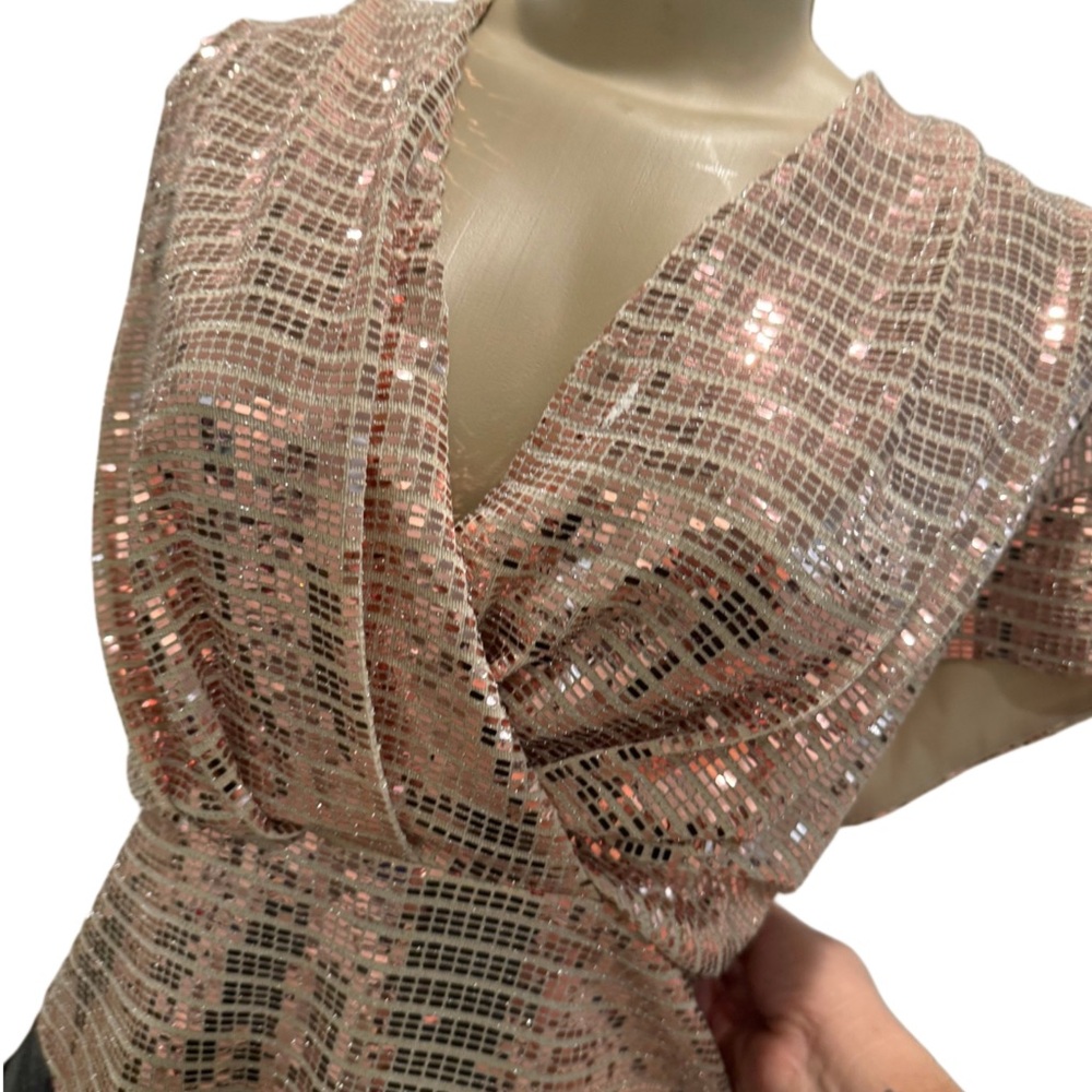 Glamorous Sequin Wrap Blouse